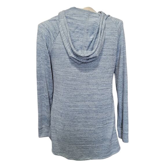 Blue hooded top with silver threads - Picture 2 of 5